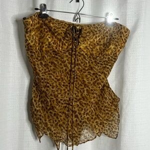 ECI Girl New York | Y2K Cheetah Print Handkerchief Hem Top